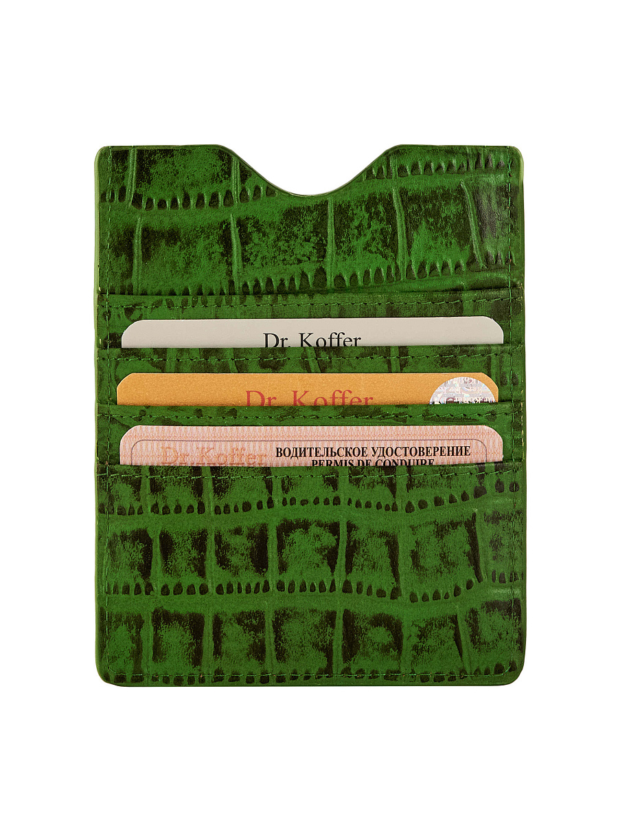 Кредитница Dr.Koffer из натуральной кожи зеленая