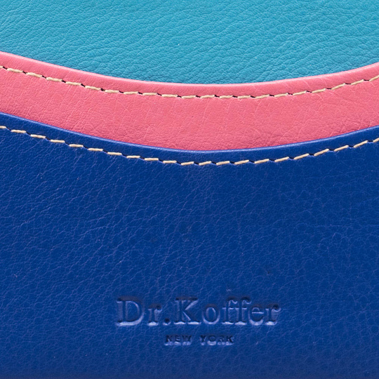 Кредитница Dr.Koffer из натуральной кожи синяя