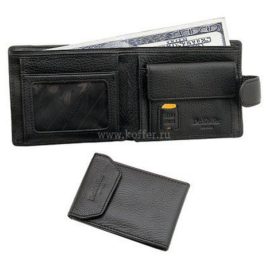 Портмоне Dr.Koffer из натуральной кожи черное