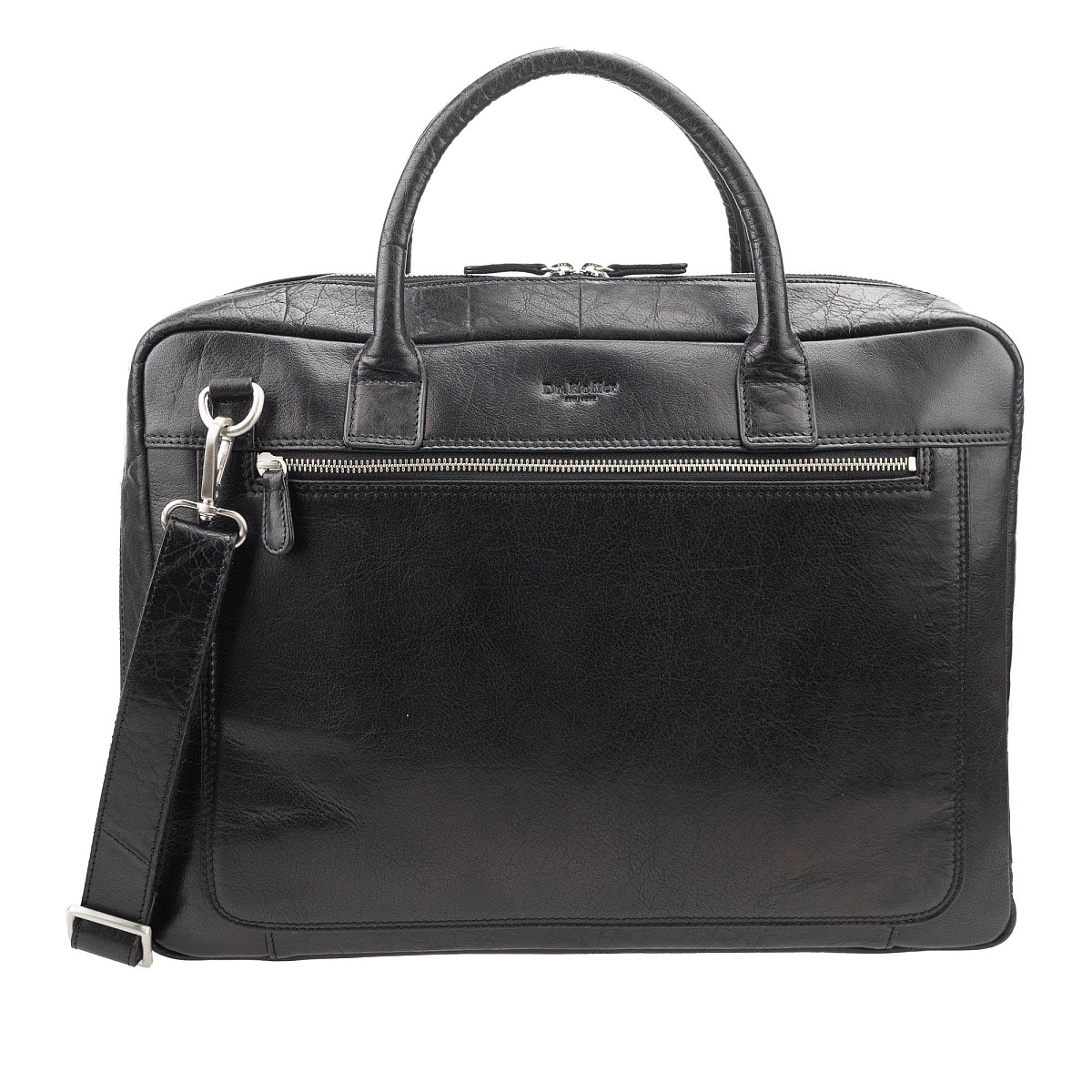 Деловая сумка Dr. Koffer из натуральной кожи черная