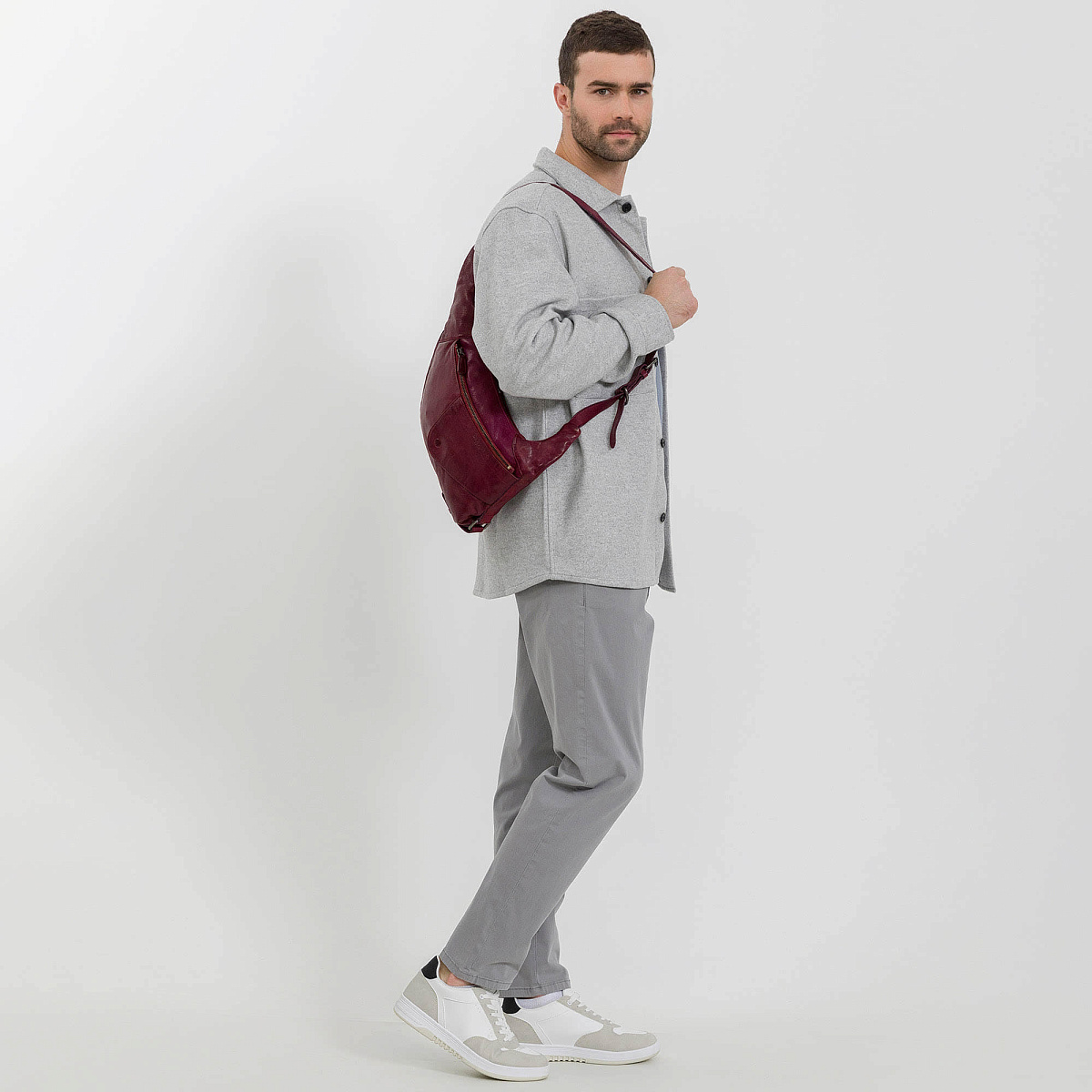 Рюкзак Dr.Koffer из натуральной кожи бордовый