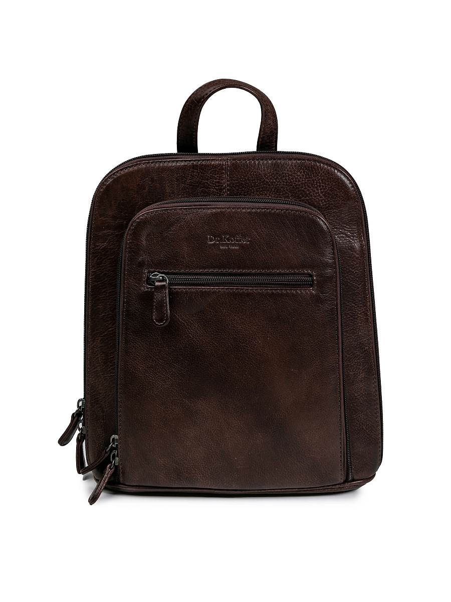 Рюкзак Dr.Koffer из натуральной кожи темно-коричневый