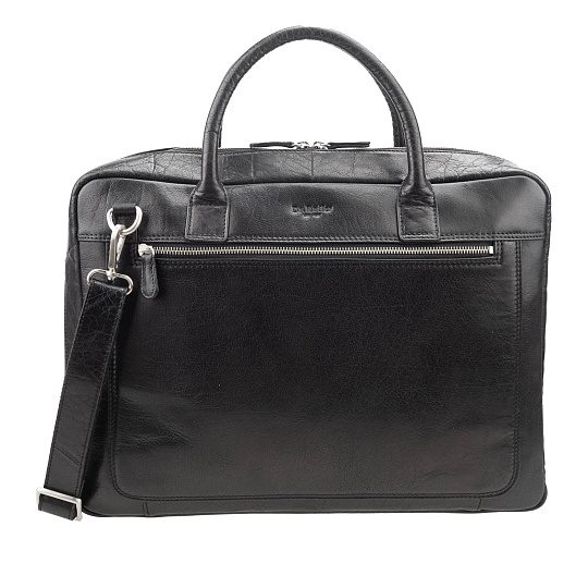 Деловая сумка Dr. Koffer из натуральной кожи черная