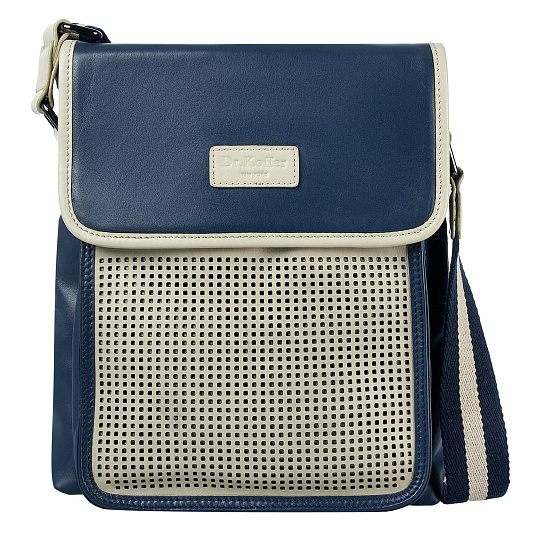 Сумка через плечо Dr.Koffer из натуральной кожи синяя