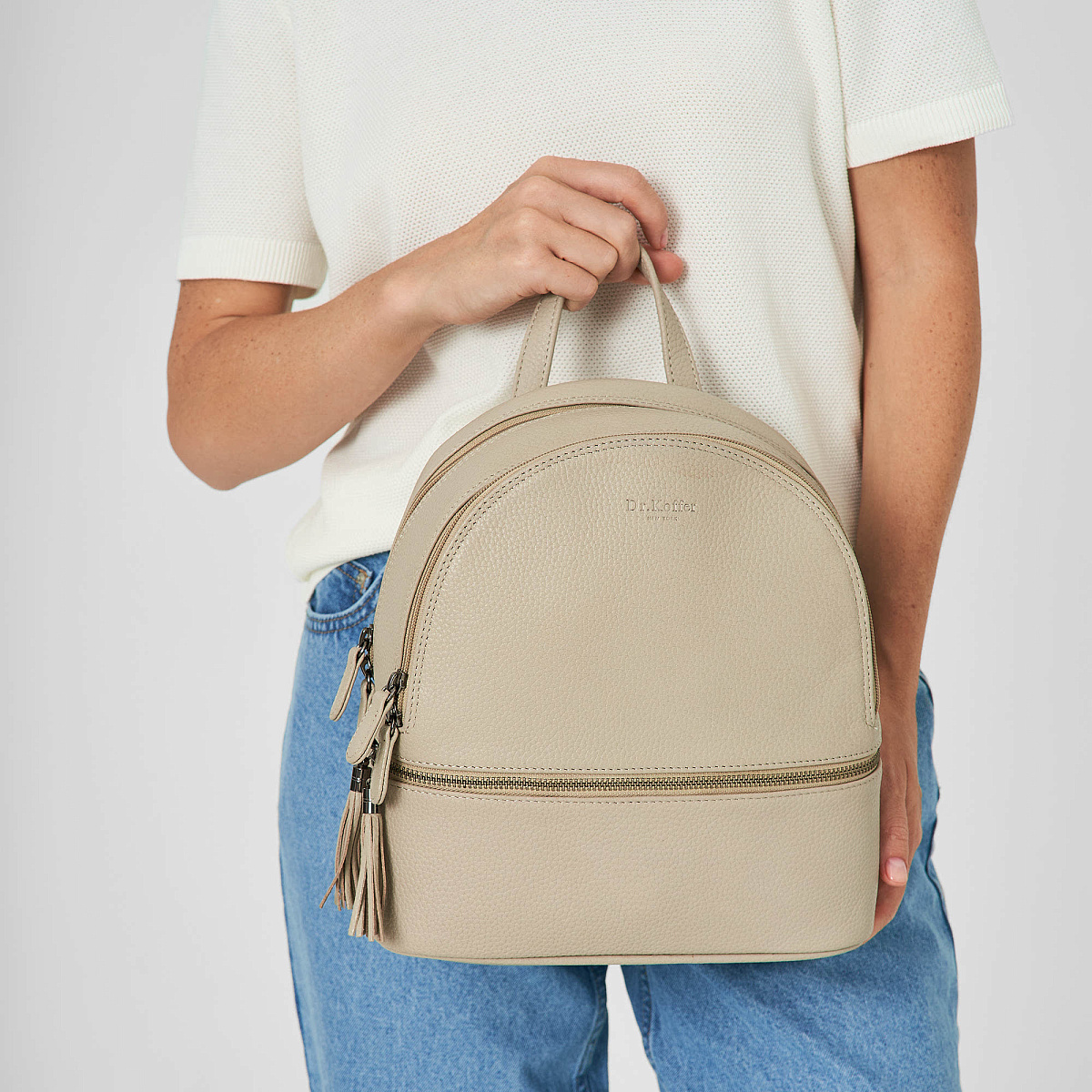 Рюкзак Dr.Koffer из натуральной кожи белый