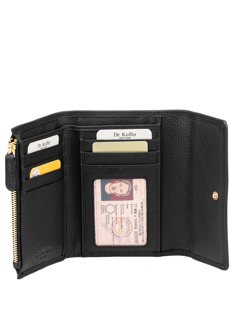 Портмоне Dr.Koffer из натуральной кожи черное