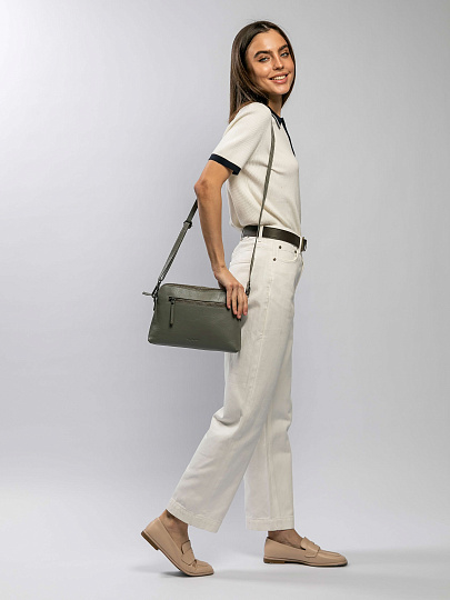 Женская сумка Dr.Koffer из натуральной кожи серая