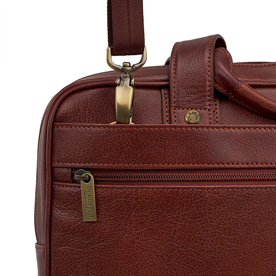 Деловая сумка Dr.Koffer из натуральной кожи коричневая