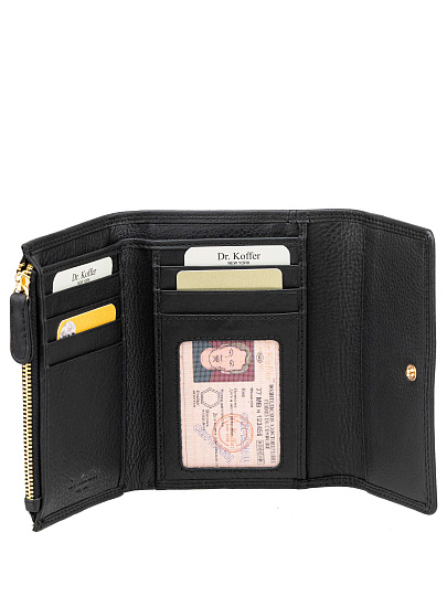 Портмоне Dr.Koffer из натуральной кожи черное
