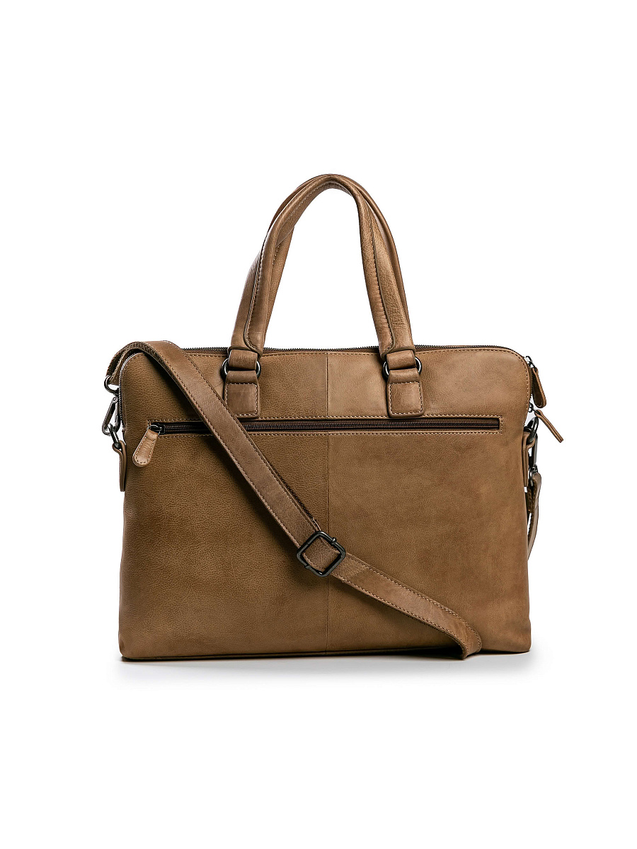 Деловая сумка Dr.Koffer из натуральной кожи коричневая