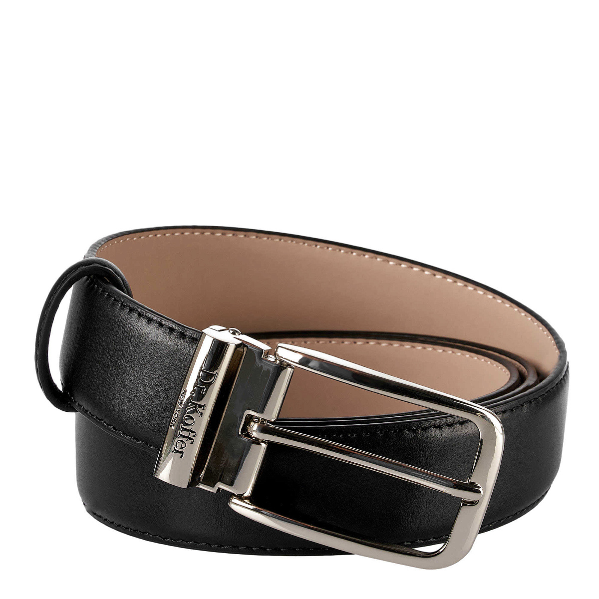 Ремень Dr. Koffer из натуральной кожи черный