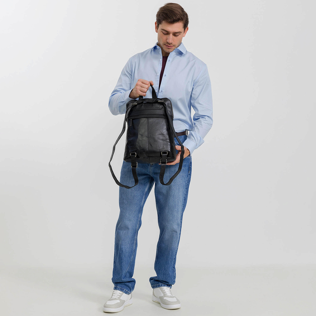 Рюкзак Dr.Koffer из натуральной кожи черный