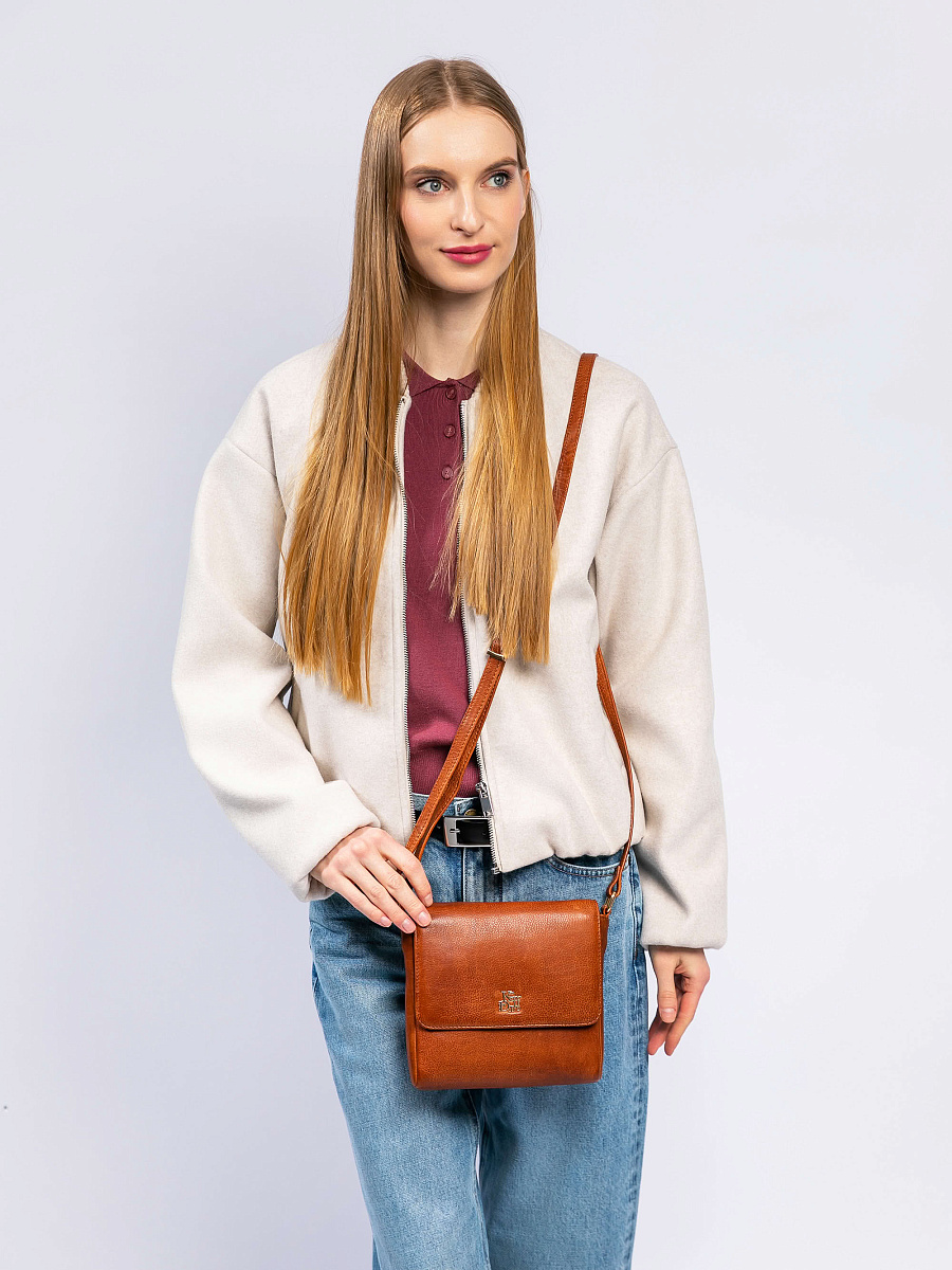 Женская сумка Dr. Koffer из натуральной кожи коричневая