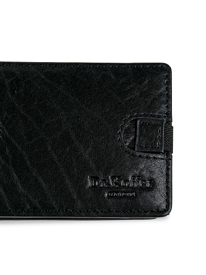 Зажим для денег Dr.Koffer из натуральной кожи черный