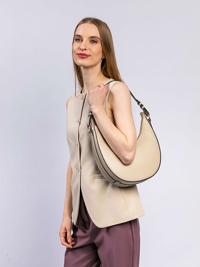 Женская сумка Dr. Koffer из натуральной кожи бежевая