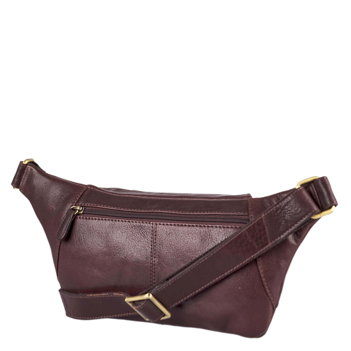 Сумка на пояс Dr. Koffer из натуральной кожи коричневая