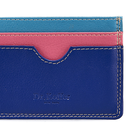 Кредитница Dr.Koffer из натуральной кожи синяя