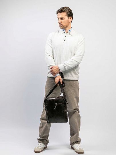 Сумка через плечо Dr.Koffer из натуральной кожи коричневая