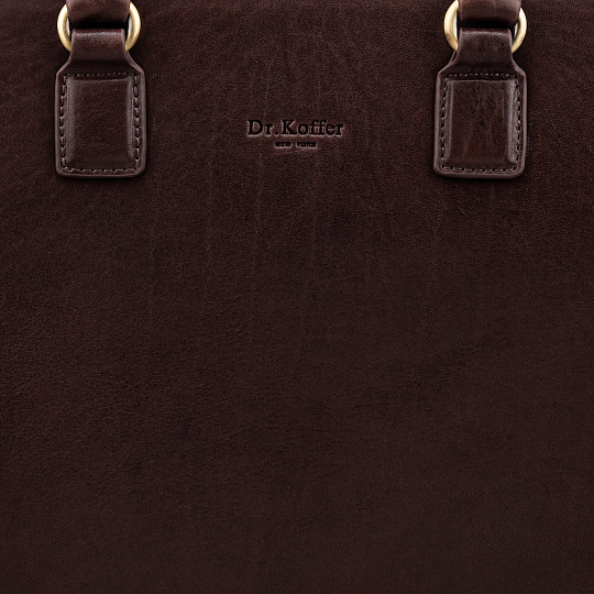 Деловая сумка Dr.Koffer из натуральной кожи темно-коричневая