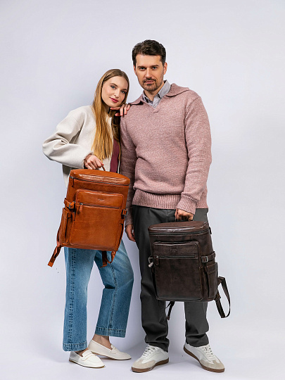 Рюкзак Dr. Koffer из натуральной кожи коричневый