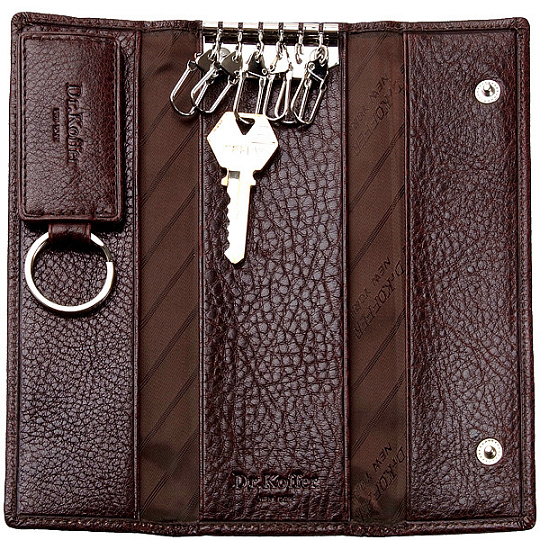 Ключница Dr.Koffer из натуральной кожи темно-коричневая