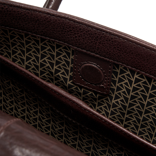 Деловая сумка Dr.Koffer из натуральной кожи темно-коричневая