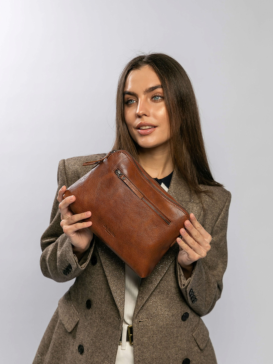 Женская сумка Dr.Koffer из натуральной кожи коричневая