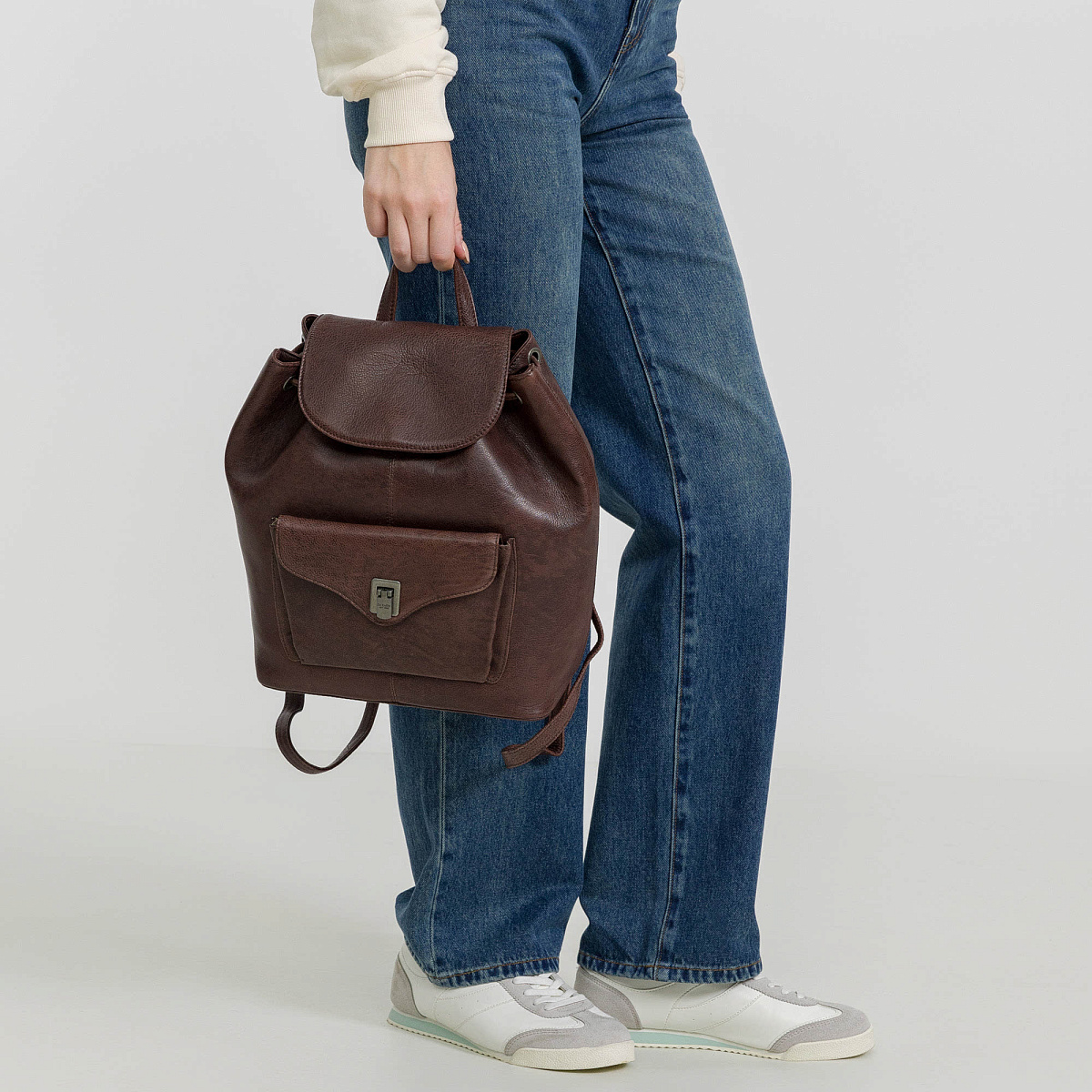 Рюкзак Dr.Koffer из натуральной кожи темно-коричневый