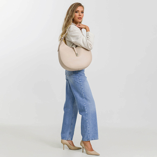 Женская сумка Dr. Koffer из натуральной кожи бежевая