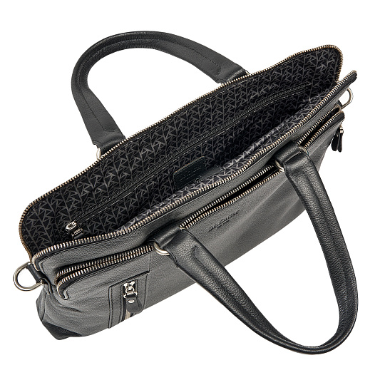 Деловая сумка Dr.Koffer из натуральной кожи черная