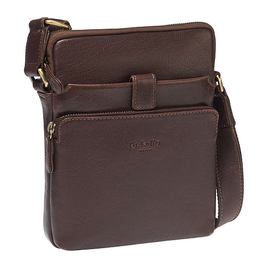 Сумка через плечо Dr.Koffer из натуральной кожи коричневая