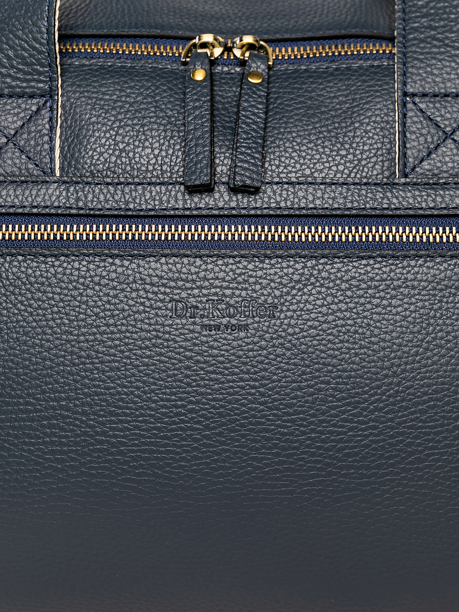 Дорожная сумка Dr. Koffer из натуральной кожи синяя