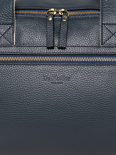 Дорожная сумка Dr. Koffer из натуральной кожи синяя