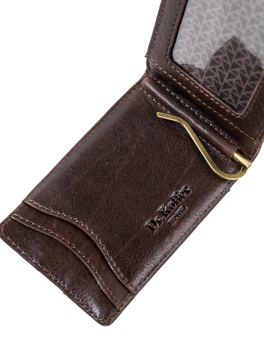 Зажим для денег Dr.Koffer из натуральной кожи коричневый