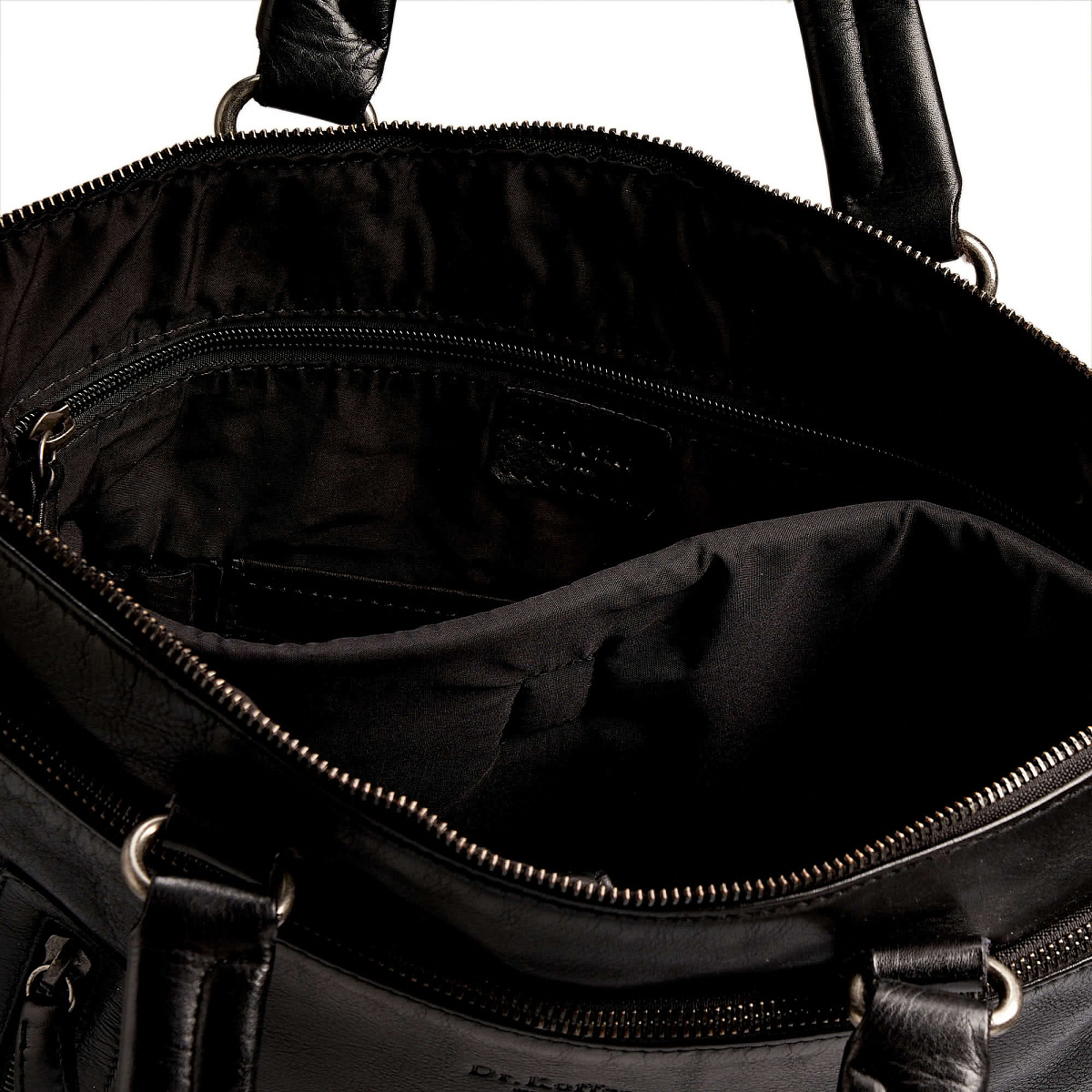 Деловая сумка Dr.Koffer из натуральной кожи черная