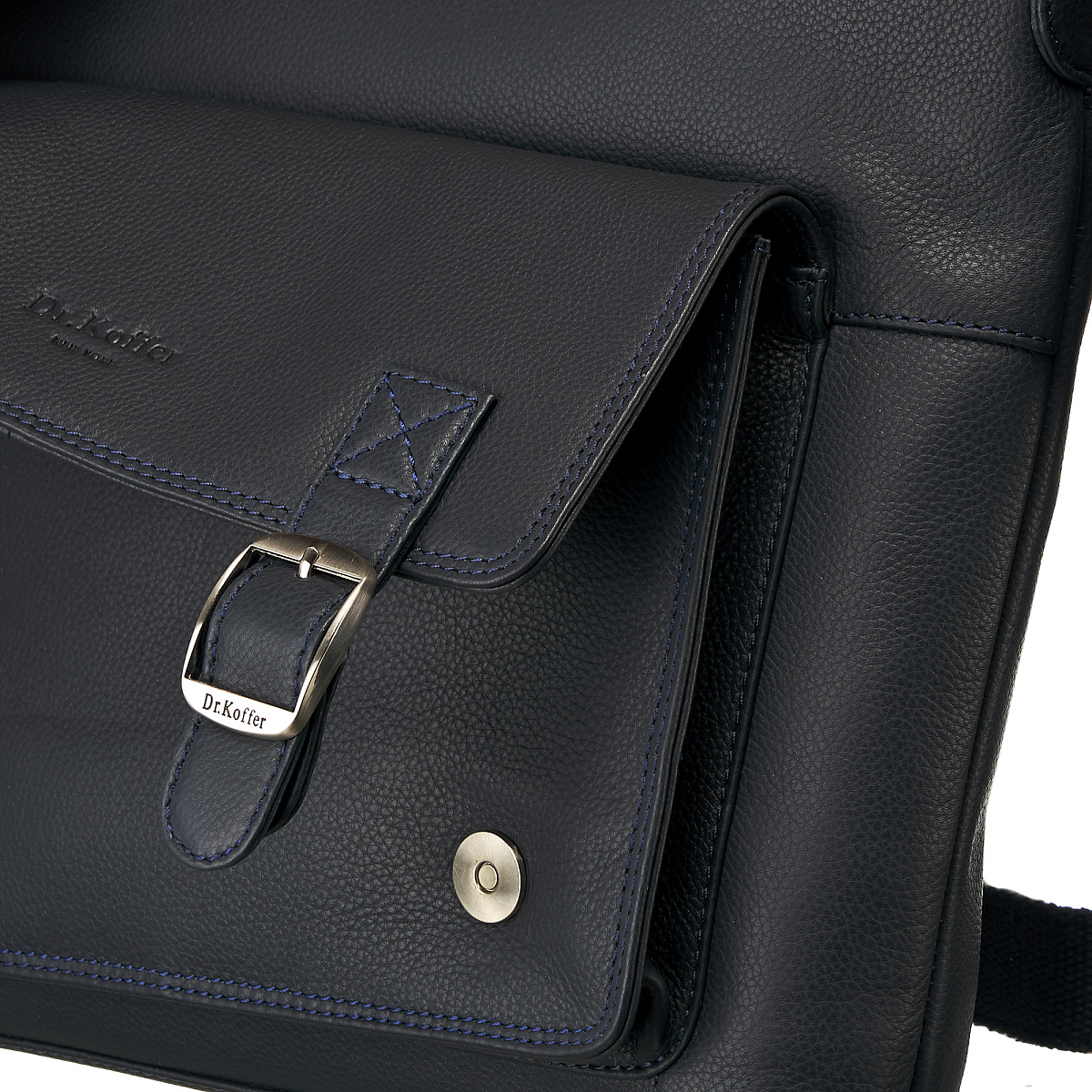 Сумка через плечо Dr.Koffer из натуральной кожи синяя