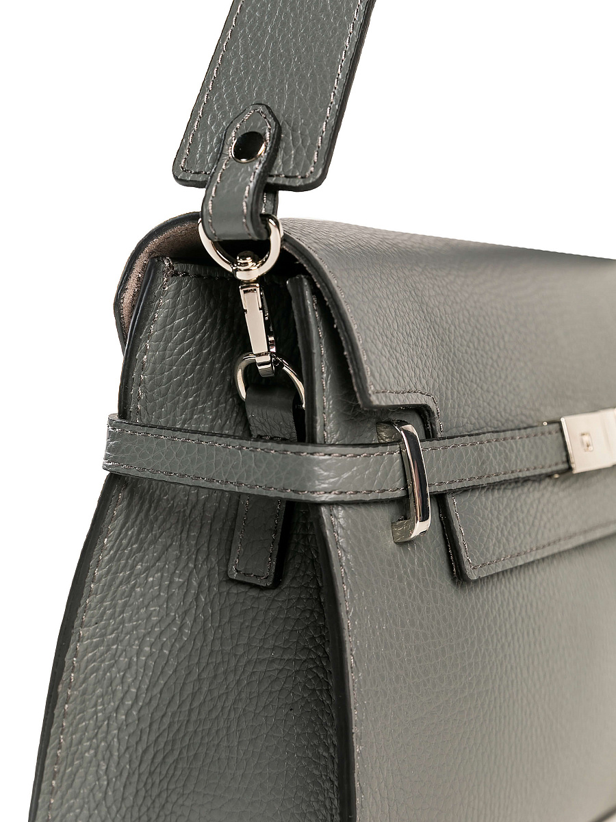 Женская сумка Dr. Koffer из натуральной кожи серая