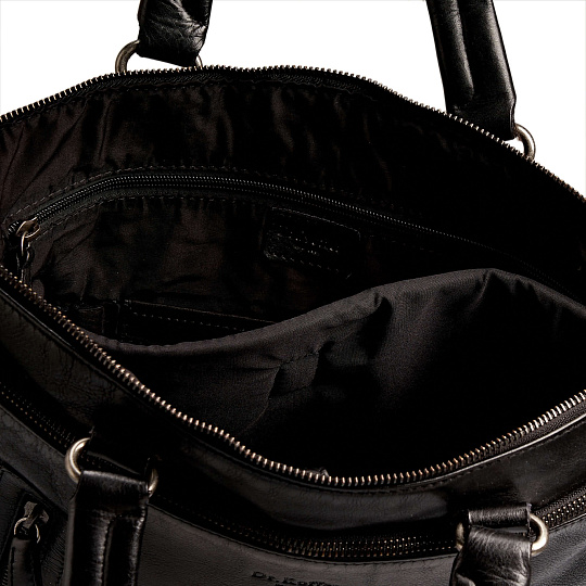 Деловая сумка Dr.Koffer из натуральной кожи черная