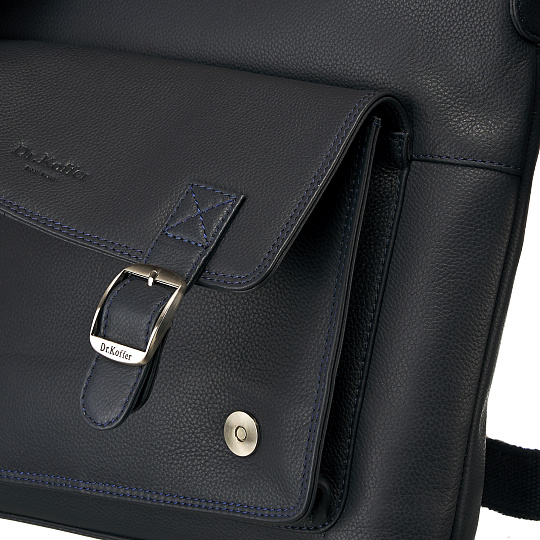 Сумка через плечо Dr.Koffer из натуральной кожи синяя