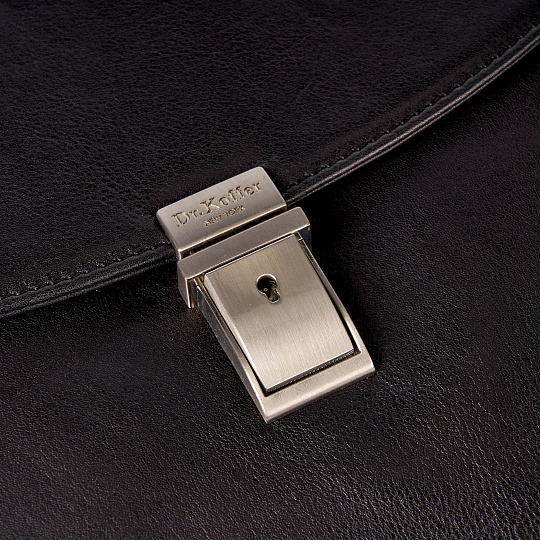 Портфель Dr.Koffer из натуральной кожи черный