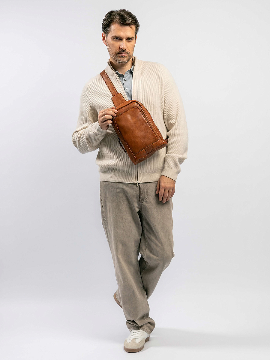 Рюкзак Dr.Koffer из натуральной кожи светло-коричневый