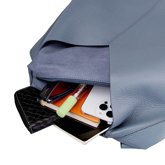 Женская сумка Dr.Koffer из натуральной кожи серая