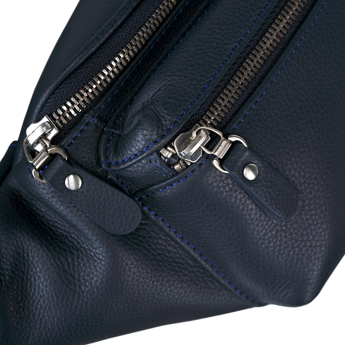 Сумка на пояс Dr. Koffer из натуральной кожи синяя