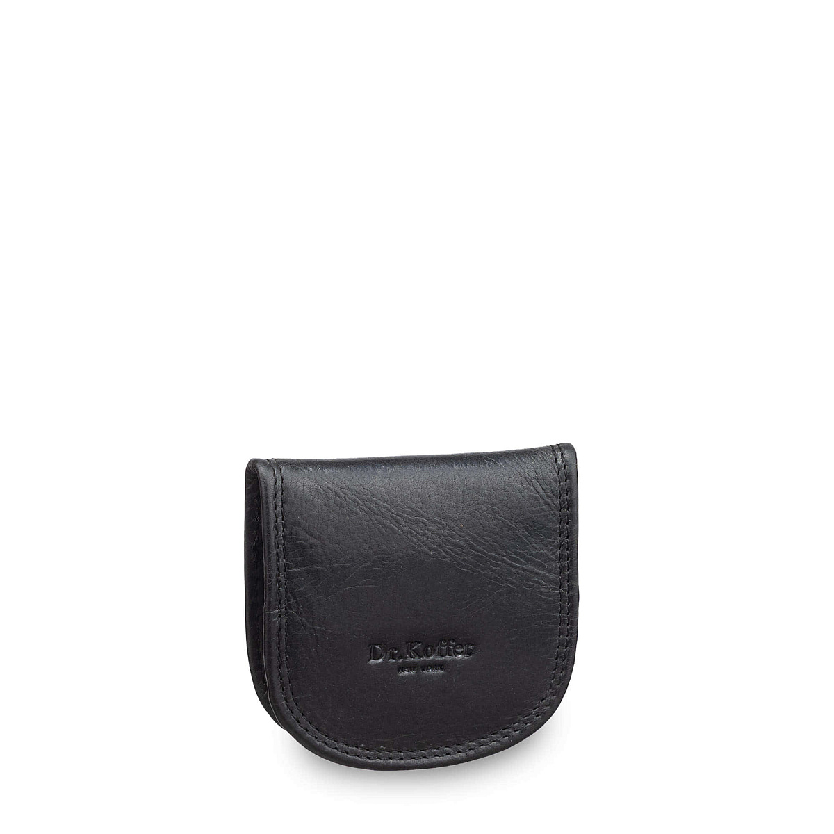 Монетница Dr.Koffer из натуральной кожи чёрная