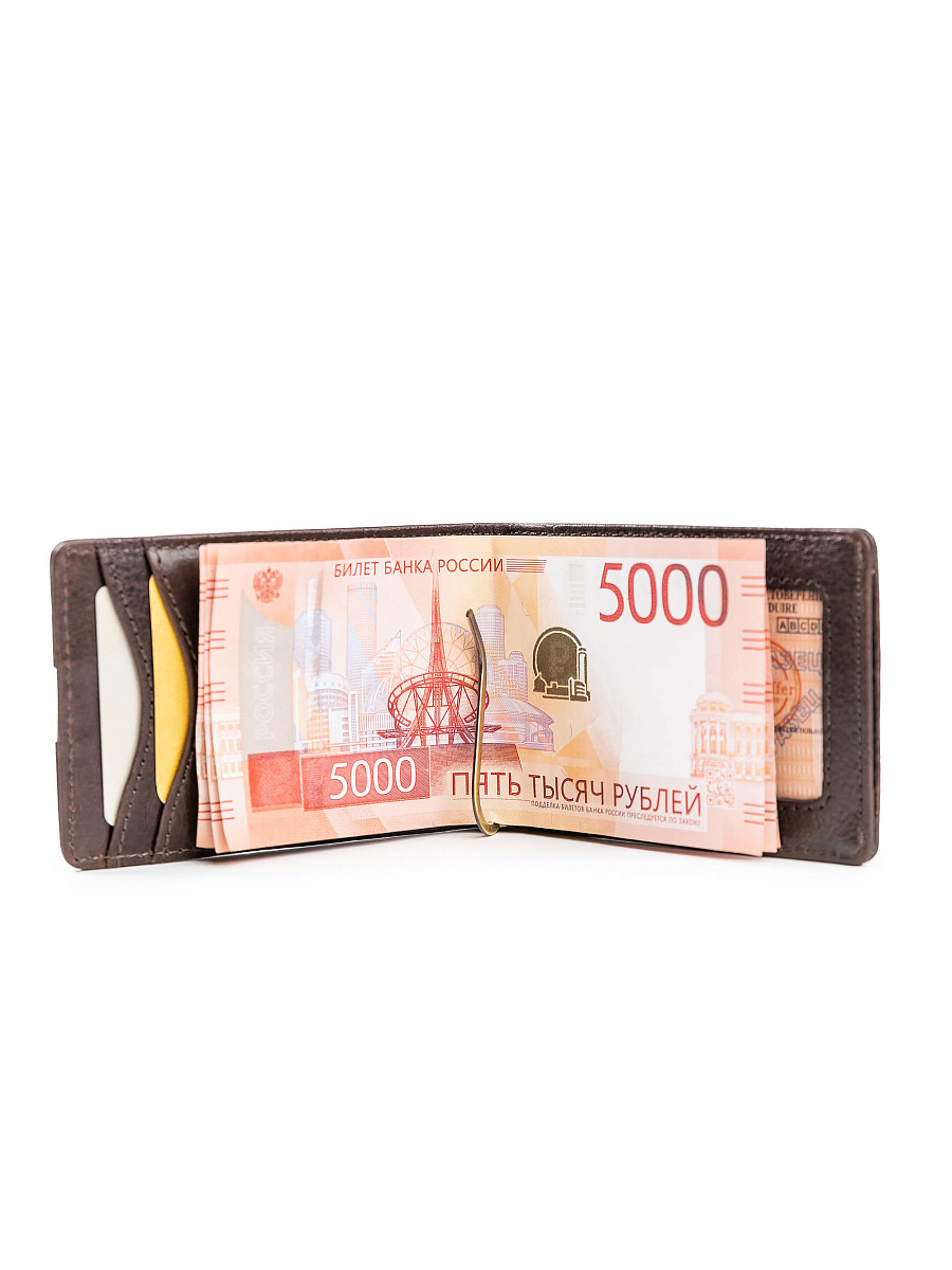 Зажим для денег Dr.Koffer из натуральной кожи коричневый