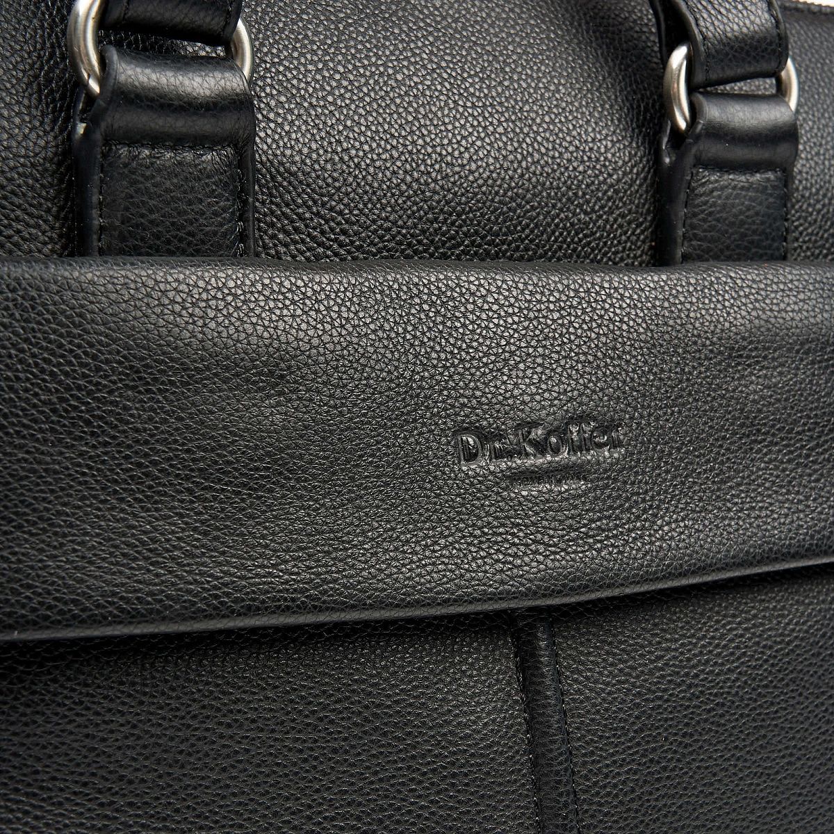 Деловая сумка Dr.Koffer из натуральной кожи черная