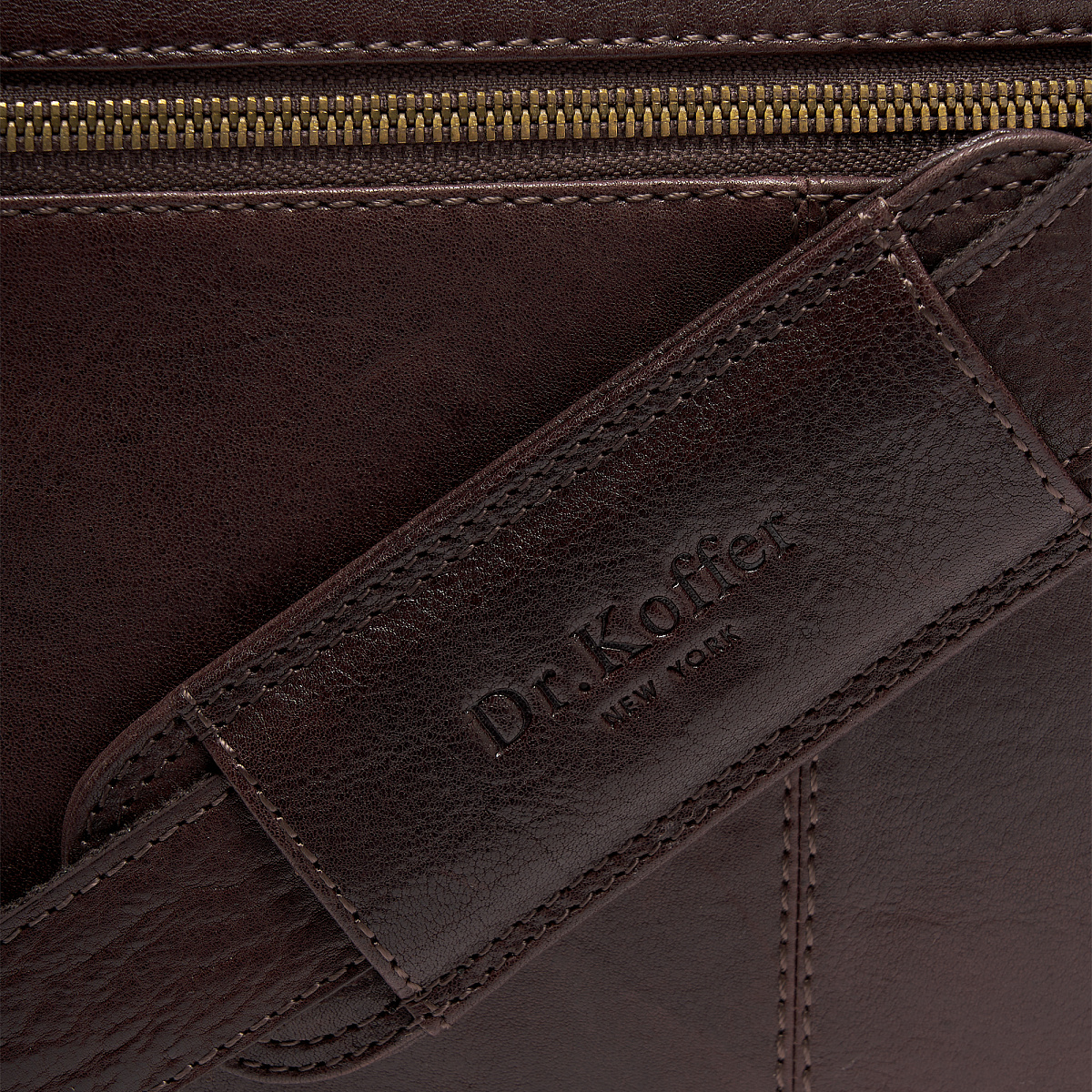 Портфель Dr.Koffer из натуральной кожи темно-коричневый