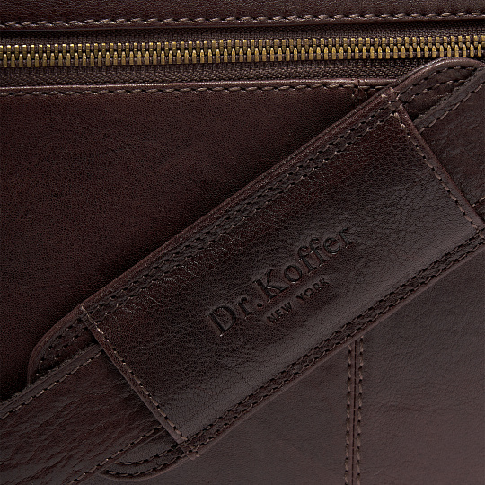 Портфель Dr.Koffer из натуральной кожи темно-коричневый