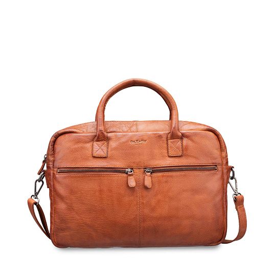 Деловая сумка Dr.Koffer из натуральной кожи коричневая
