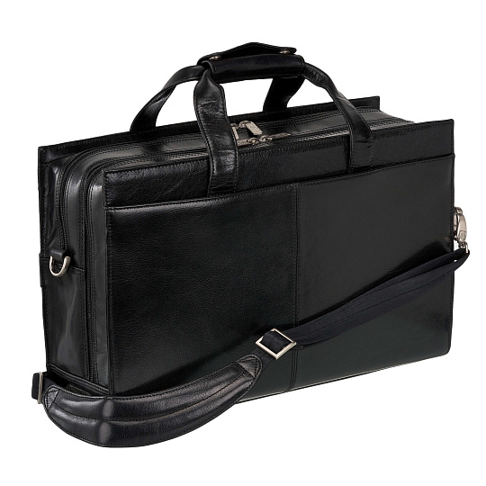 Деловая сумка Dr.Koffer из натуральной кожи черная